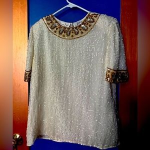 Bugle beaded fancy evening top!